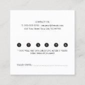 Elégante carte de fidélité du salon de beauté blan (Dos)