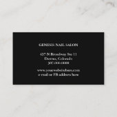 Elégante carte de fidélité du salon de l'ongle du  (Dos)