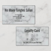 Elégante carte de fidélité du Salon de Marbre blan (Devant / Derrière)