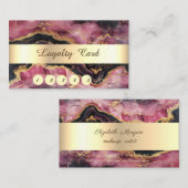 Elégante carte de fidélité en marbre bordeaux (Devant / Derrière)