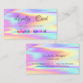 Élégante carte de fidélité Holographique moderne e (Devant / Derrière)