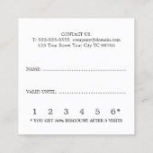 Elégante carte de fidélité ivoire noir blanc beaut (Dos)