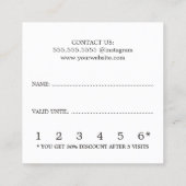 Elégante carte de fidélité ivoire noir blanc beaut (Dos)