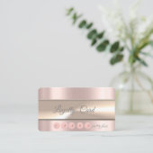 Elégante carte de fidélité Rose en bande or (Debout devant)