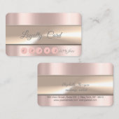 Elégante carte de fidélité Rose en bande or (Devant / Derrière)