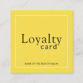 Elégante Carte de fidélité Salon de Beauté Jaune (Devant)