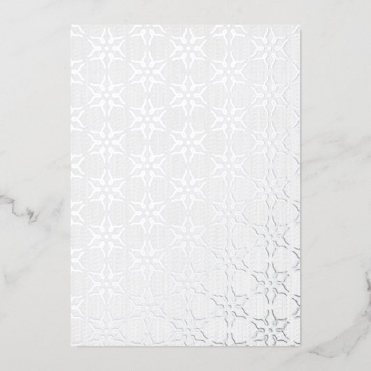 Élégante carte de flocon de neige en feuille d'arg (Recto)