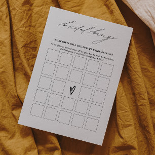 Élégante carte de jeu de Bingo Fête des mariées