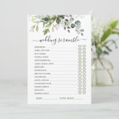 Élégante carte de jeu Fête des mariées Eucalyptus (Debout devant)