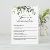 Élégante carte de jeu Fête des mariées Eucalyptus (Debout devant)