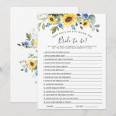 Elégante carte de jeu Fête des mariées tournesol (Devant / Derrière)