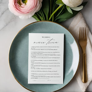 Élégante carte de jeu Fête des mariées Trivia Movi