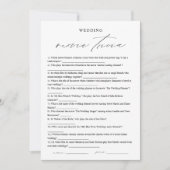 Élégante carte de jeu Fête des mariées Trivia Movi (Devant)