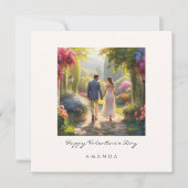 Élégante carte de jour Couple Cute Chic Valentine (Devant)