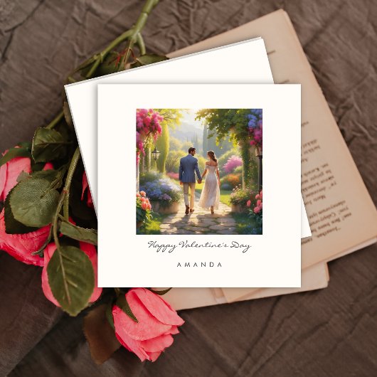 Élégante carte de jour Couple Cute Chic Valentine