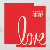 Elégante carte de la Saint Valentin rouge pour vot (Devant / Derrière)