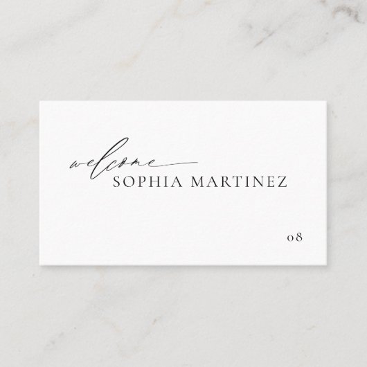 Elégante carte de lieu de mariage avec police de c (Devant)