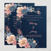 Elégante carte de Mariage de couleur d'eau neutre (Devant / Derrière)