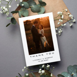 Élégante carte de Mariage de Merci de script