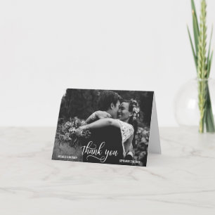 Elégante carte de mariage de MERCI de script   PHO