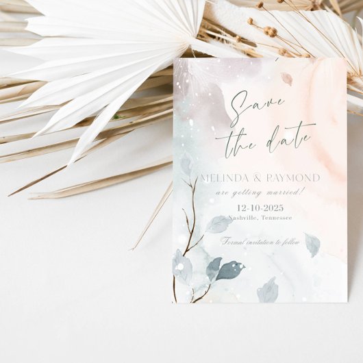 Élégante carte de mariage hiver abstrait - Enregis
