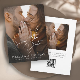 Élégante Carte de Mariage Moderne avec Photo en Pl