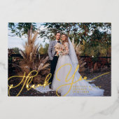 Elégante carte de Mariage photo Merci de script (Recto)