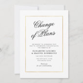 Élégante carte de mariage reportée avec cadre doré (Devant)