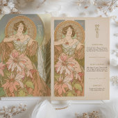 Elégante Carte de menu Art Nouveau Déesse Florale