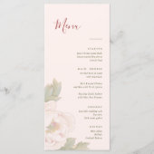 Elégante carte de menu Blush Pink Floral Party (Devant)