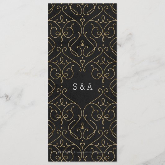 Elégante carte de menu de mariage classique modern (Dos)