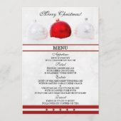 Élégante carte de menu de Noël (Devant)