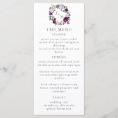 Elégante carte de menu de script moderne floral bo (Devant)