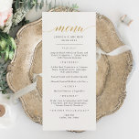 Elégante carte de menu Faux Gold Calligraphy<br><div class="desc">Faux Gold Calligraphy Classic & Elégant Mariage, Fête ou Anniversaire Menu. Un design élégant en or, noir et blanc ou toute couleur arrière - plan que vous choisissez. Cliquez simplement sur le lien personnaliser plus loin, affiché sous la zone de personnalisation du texte à droite, et choisissez votre arrière -...</div>