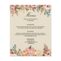Elégante carte de menu floral pour événements