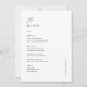 Elégante carte de menu Mariage 5x7" (Devant)