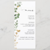 Elégante carte de menu mariage à l'eucalyptus (Devant)