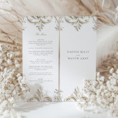 Elégante carte de menu Mariage baroque