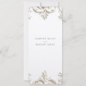 Elégante carte de menu Mariage baroque (Dos)