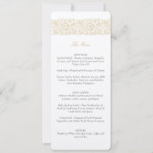 Elégante carte de menu Mariage beige et ivoire (Devant)