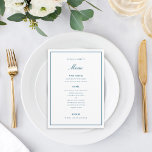 Elégante carte de menu Mariage bleu foncé<br><div class="desc">parfait pour n'importe quel événement ; la couleur et l'épaisseur des bordures peuvent être modifiées</div>