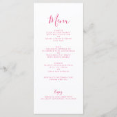 Elégante carte de menu Mariage couleur rose floral (Devant)