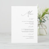 Elégante carte de menu Mariage de calligraphie (Debout devant)