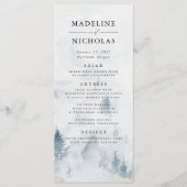 Elégante carte de menu Mariage de forêt d'hiver (Devant)