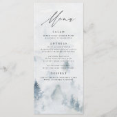 Elégante carte de menu Mariage de forêt d'hiver (Devant)