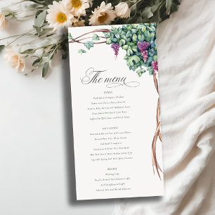 Elégante carte de menu Mariage de graphique aquare