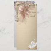 Elégante carte de menu Mariage Extravaganza (Devant / Derrière)