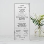 Elégante carte de menu Mariage Feuille Design Arge (Debout devant)