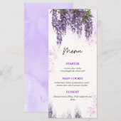 Elégante carte de menu Mariage Floral Aquarelle (Devant / Derrière)