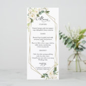 Elégante carte de menu Mariage géométrique Floral  (Debout devant)